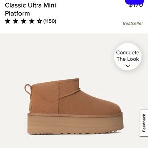 UGG Classic Ultra Mini Platform Boots - size 8 - new